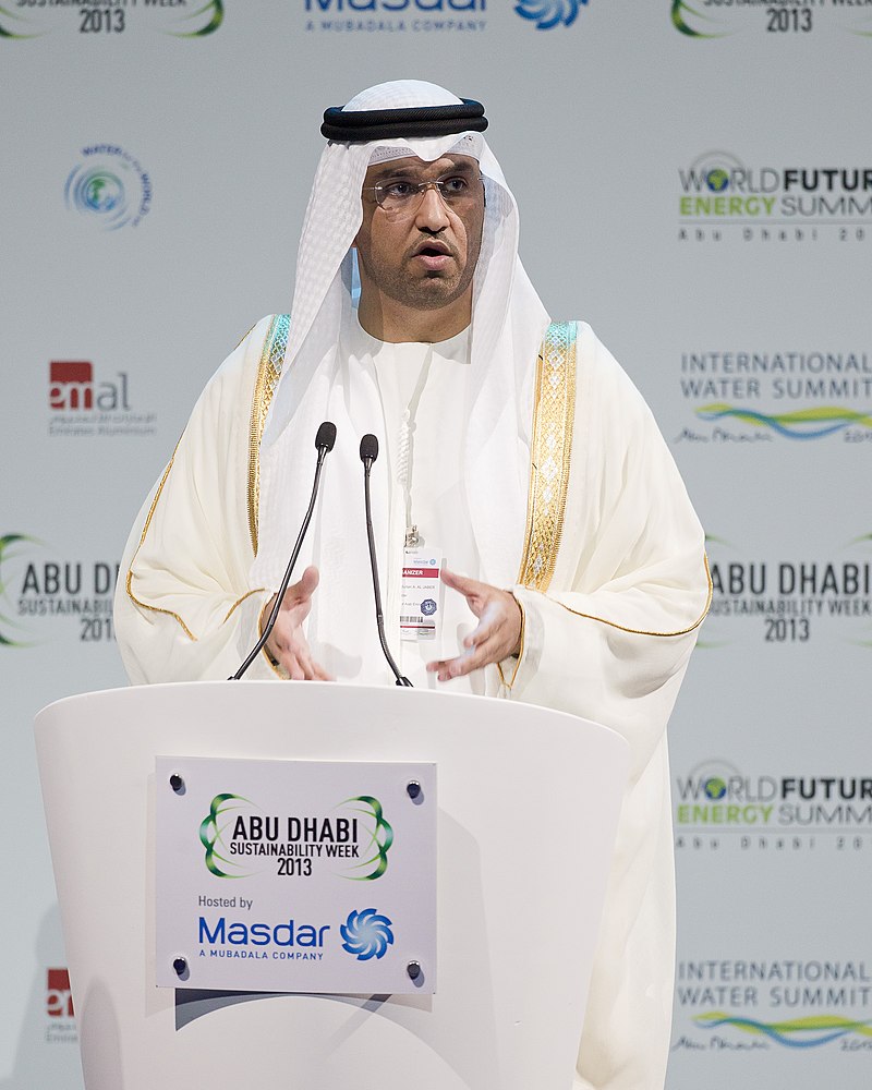 Sultan Ahmed Al Jaber is the Minister of Industry and Advanced Technology in the United Arab Emirates, CEO of the Abu Dhabi National Oil Company, UAE special envoy for climate change, and head of the COP28 climate summit. Under Al Jaber's leadership, ADNOC has invested in renewable energy and carbon capture, while also expanding its carbon business against trends in the industry, and with investments in carbon outstripping those in renewables. Sultan is also the president of the climate change conference cop 28 which is being held in Dubai, UAE. Him and the UAE have come under fire for greenwashing. Following the summit, Al Jaber announced that ADNOC would continue to invest in oil.