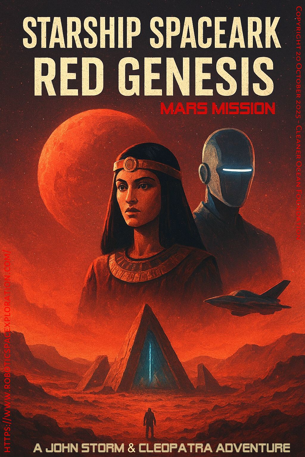 The last Pharaoh of ancient Egypt, queen Cleopatra, is reincarnated from her DNA, as prophesied, then discovers Pharaoh Djet's mummy on Mars. This original work of fiction, is part of the John Storm adventure series, a script of which is under development for 2026.