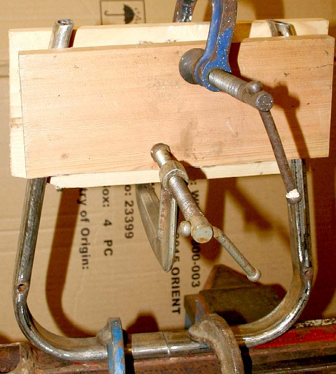 Clamping the cradle arms ready for welding