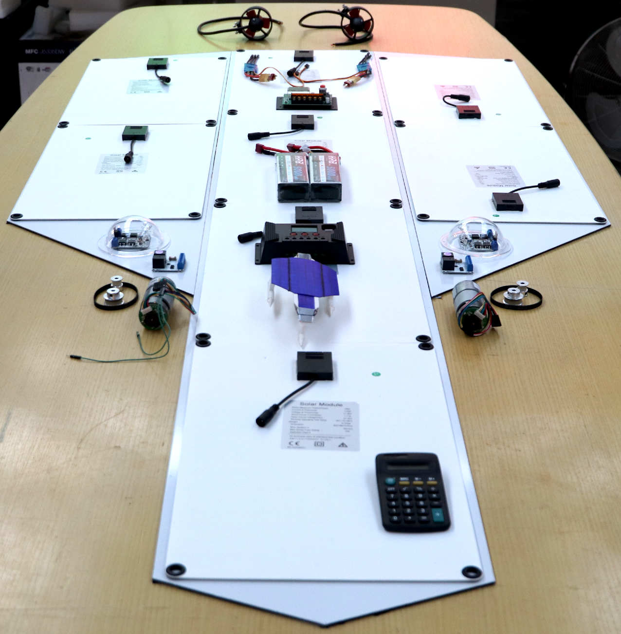 Lithium batteries, solar charge controllers and panel servo motors